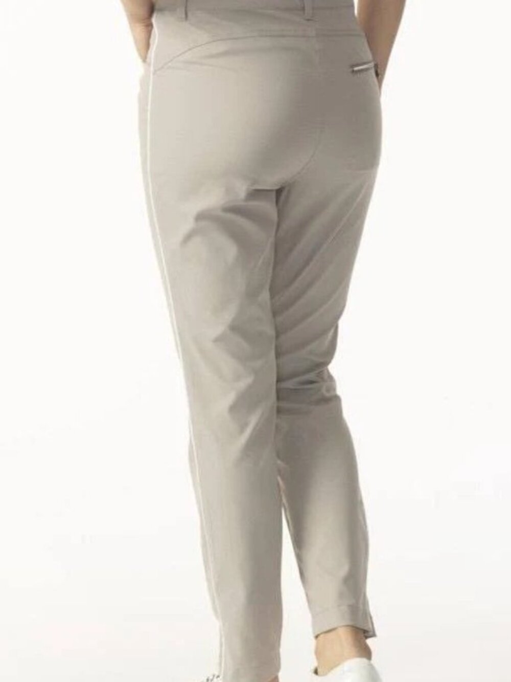 Daily Sports Pants Womens Tan Cropped Ankle High Waisted Pockets Golf Size 4